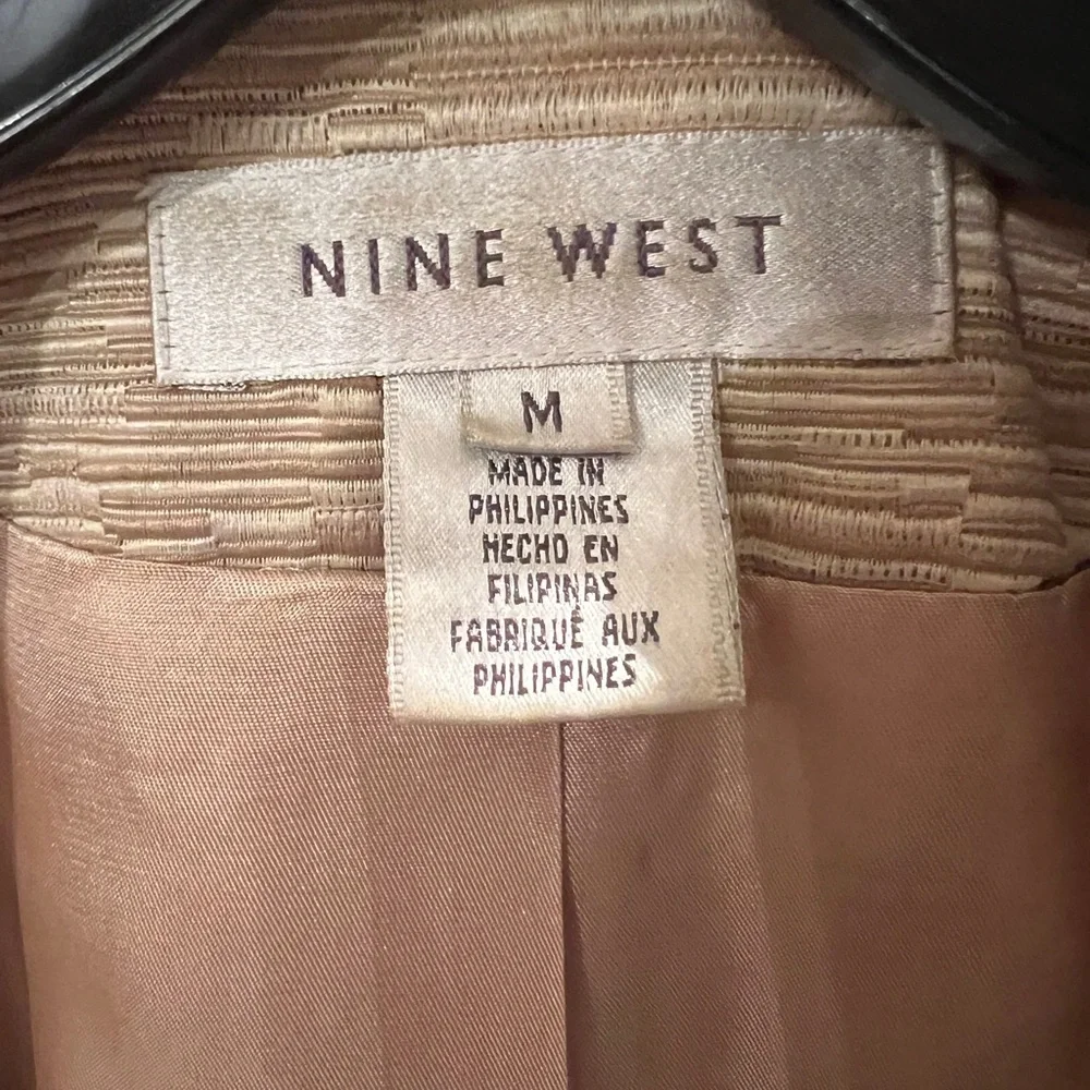 Nine West Tan Classic Long Blazer - Picture 2 of 4